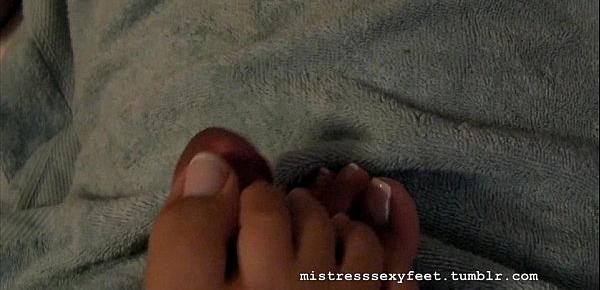  Mistress Sexy Feet - French Nails Footjob